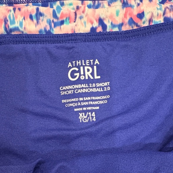 Athleta Girls Multi-Color Brushstroke Active Set - Blue, Pink, Teal - Picture 3 of 9